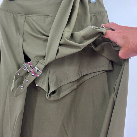 HALARA High Waist 2 In 1 Split Maxi Skort Skirt Buckle Detail Size Small NWT - Picture 11 of 14